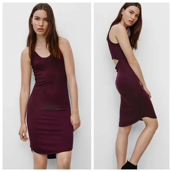 Aritzia Dresses | Aritzia Wilfred Free Yasmin Wine Purple Red Tank Jersey Midi Dress | Color: Purple/Red | Size: Xxs | Goldandmarble's Closet